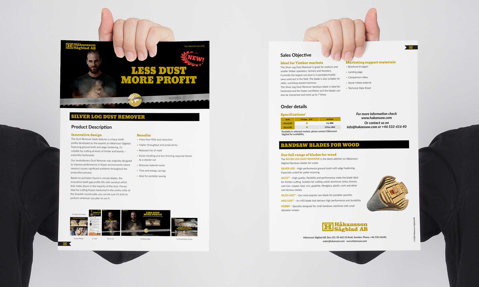 Product leaflet created for Håkansson Sågblad