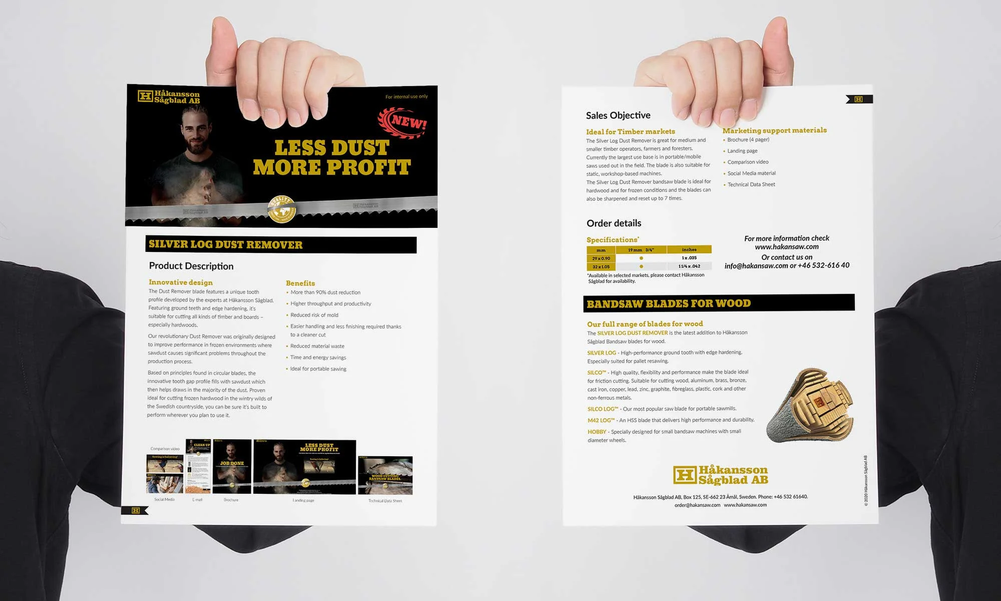 Product leaflet created for Håkansson Sågblad