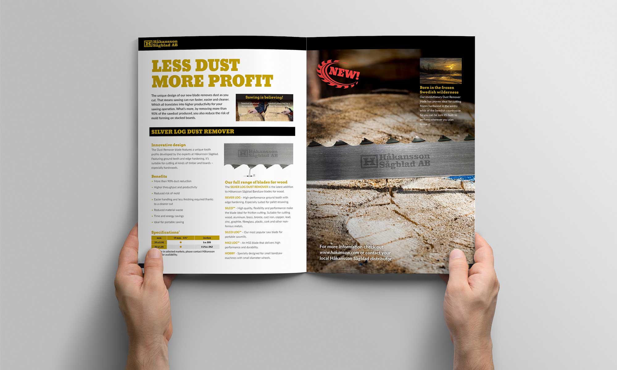 Corporate brochure created for Håkansson Sågblad