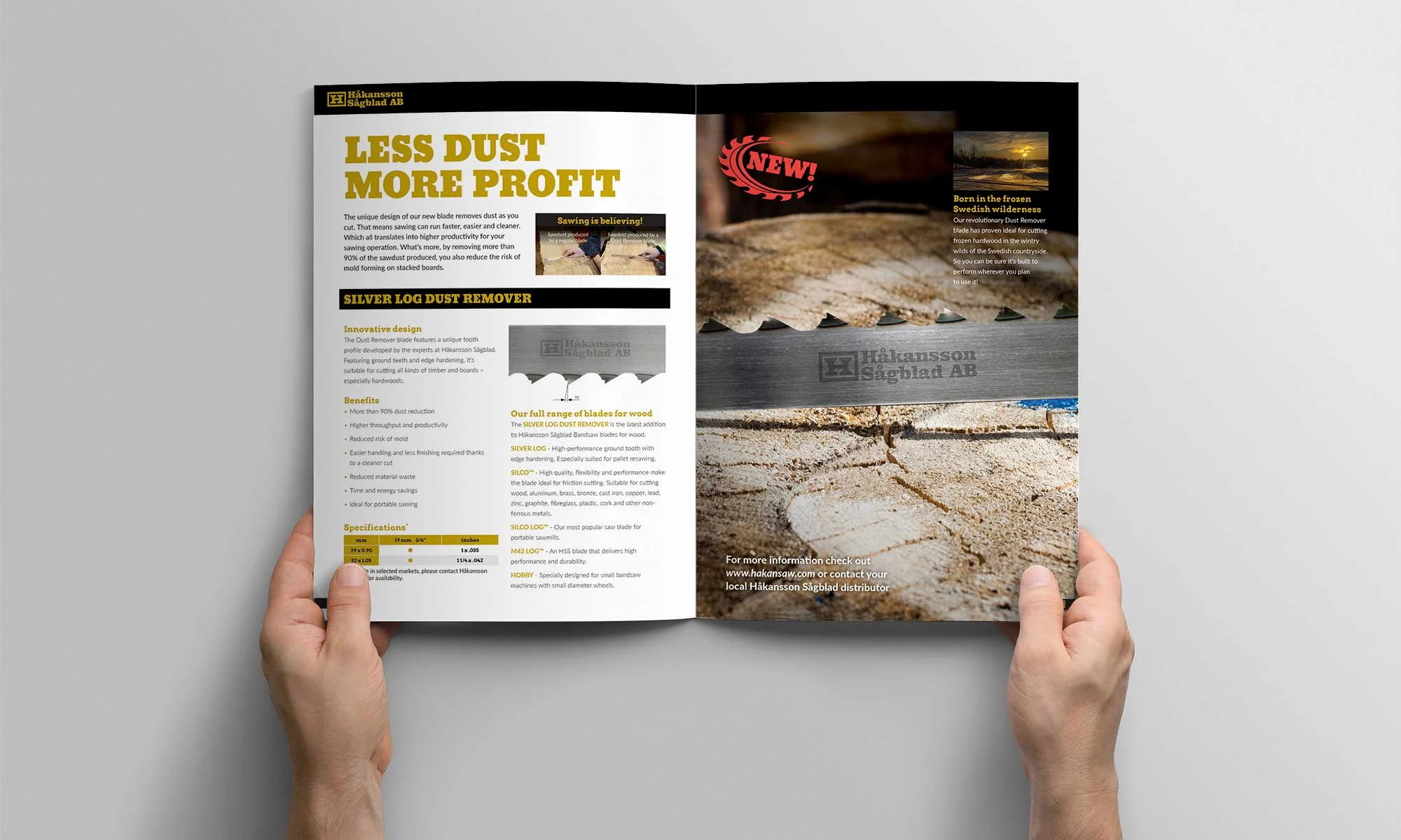 Corporate brochure created for Håkansson Sågblad