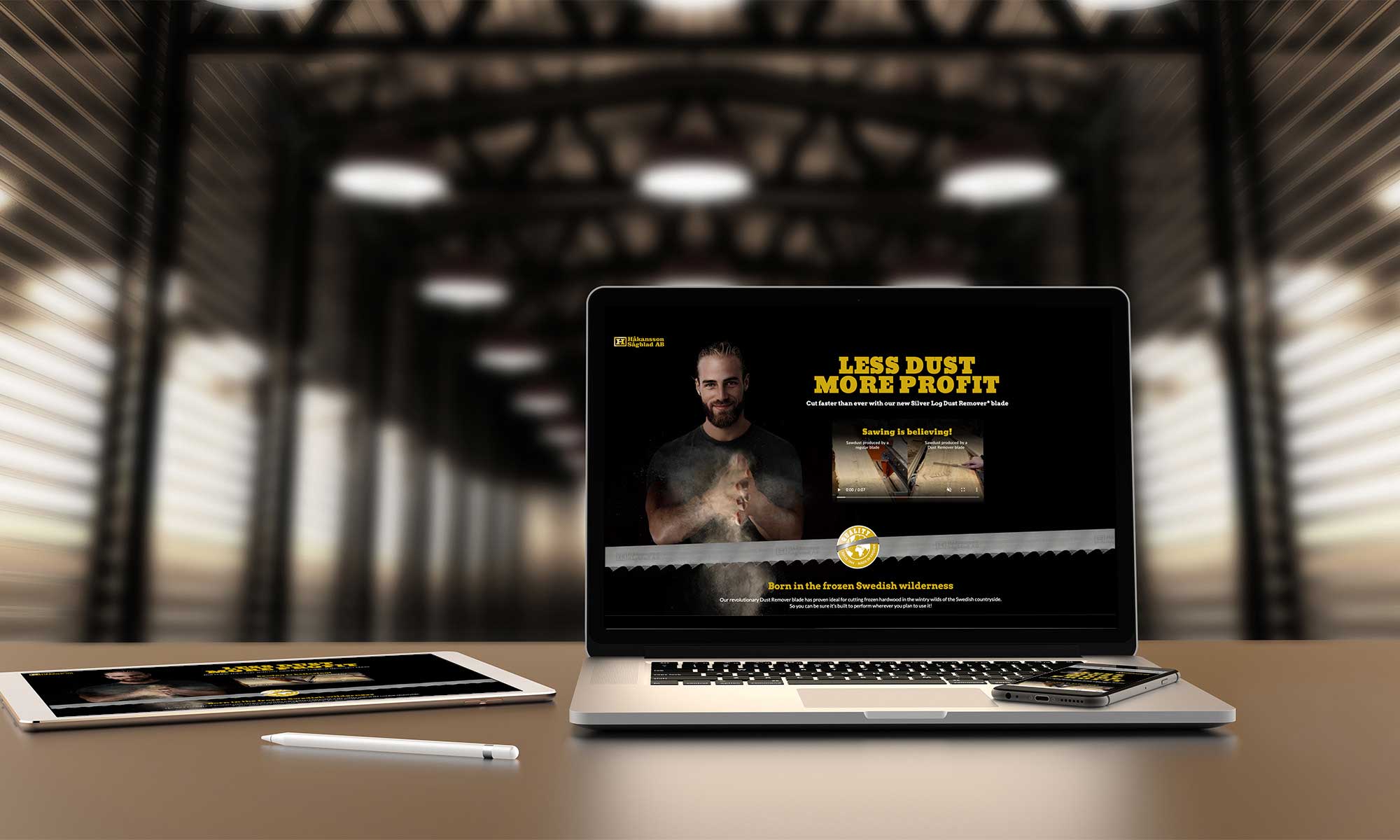 Landing page based on brand persona created for Håkansson Sågblad