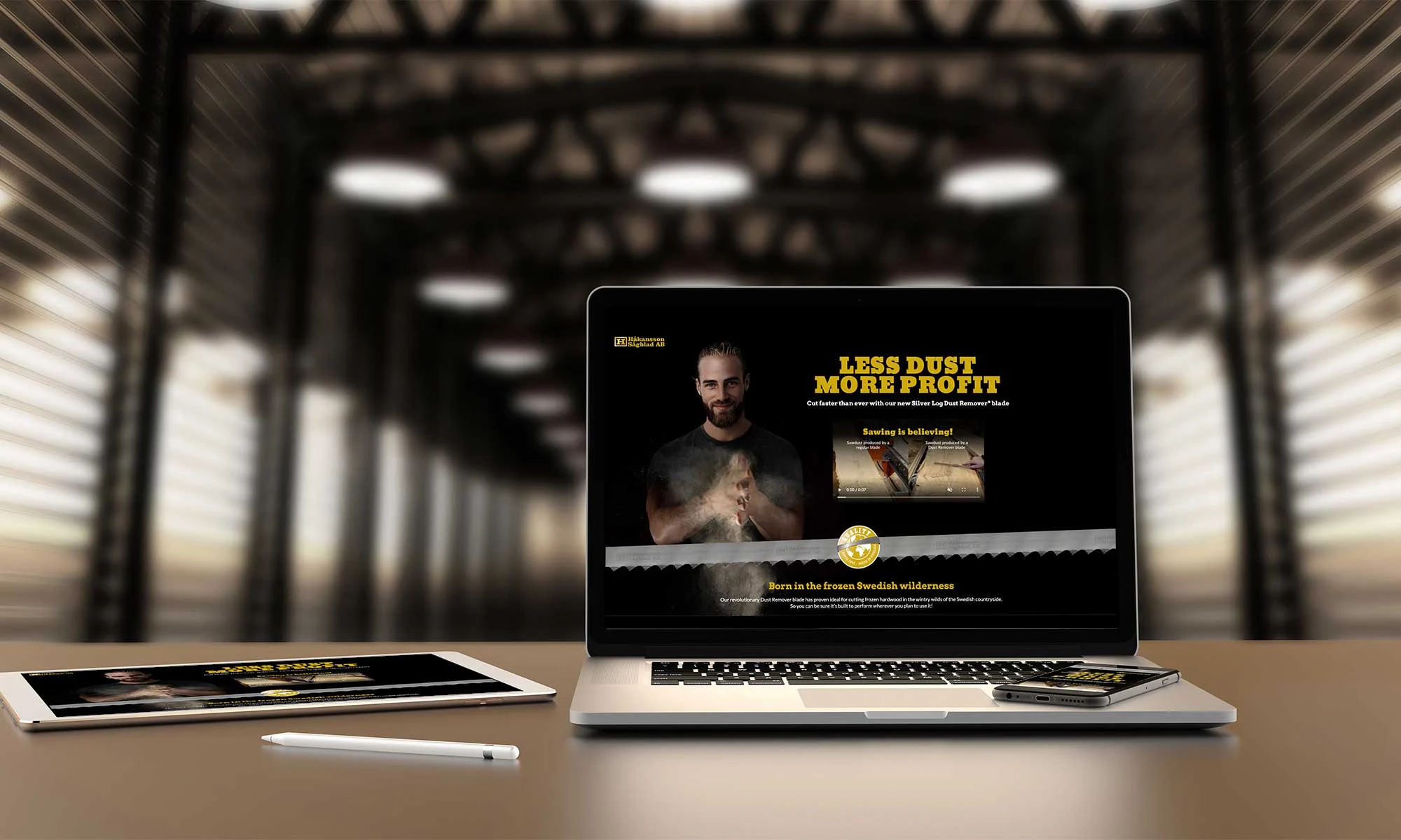 Landing page based on brand persona created for Håkansson Sågblad