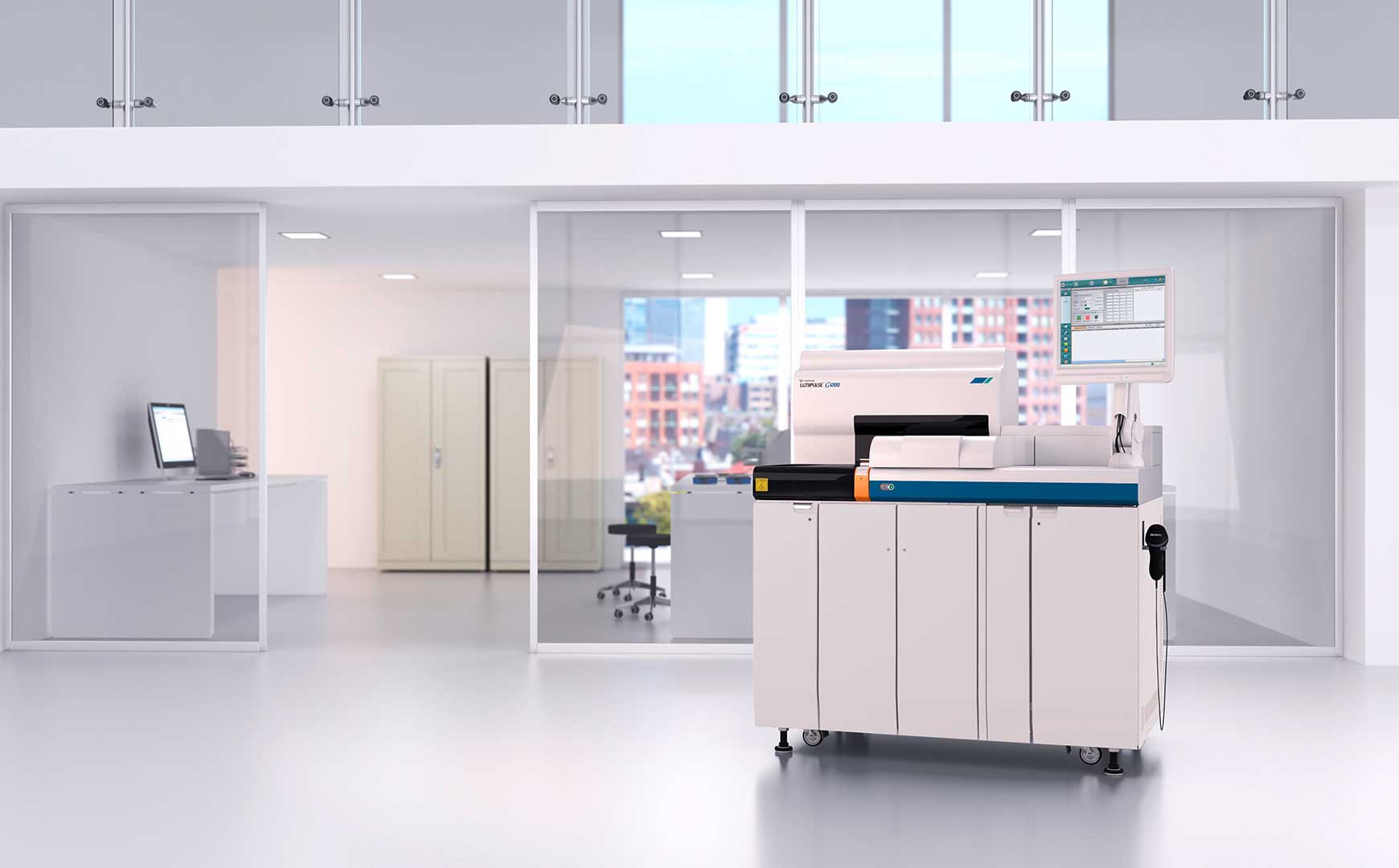 Fujirebio’s Lumipulse® G1200 fully automated immunoassy instrument capable of 120 tests per hour